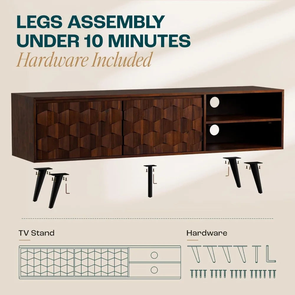 Solid Wood TV Stand Console