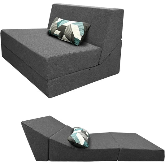 Folding Memory Sponge with 2 Pillows Sofa Convertible Mattress