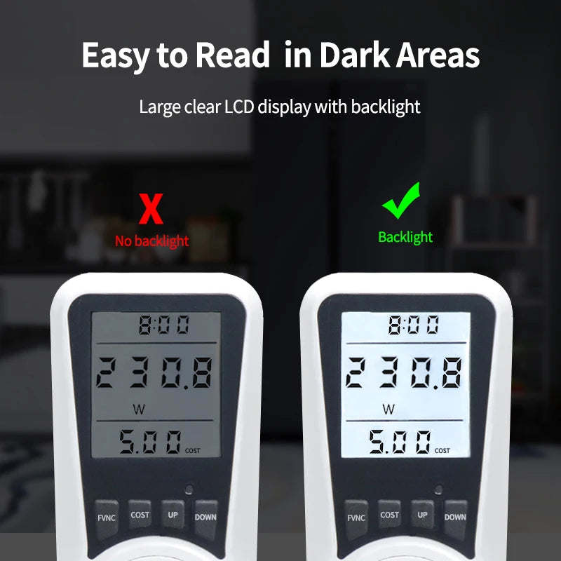 AC wattmeter power LCD energy Precise meter