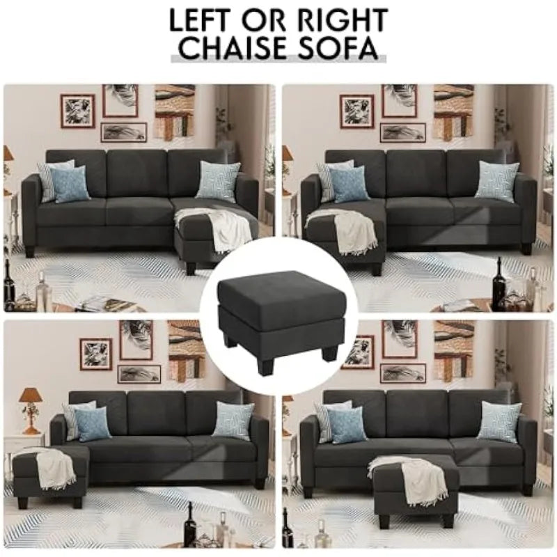 Convertible Sectional 3 L-Shaped Couch