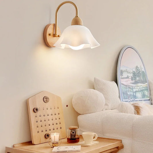 Nordic Japanese Retro Wooden Wall Lamp